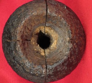 12 Pounder Cannonball Case-Shot Half for use w/ Rare Wright Time Fuze