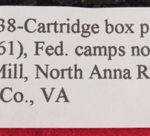 US Cartridge Box Plate - Jericho Mill, VA