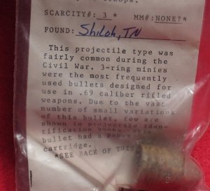 Civil War Bullet - .69 cal. 3-Ring Minie
