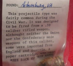 Civil War Bullet - .54 Cal. Sharps Carbine