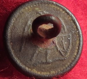 Flat Cuff Button - Eagle with Anchor in Shield Backmark