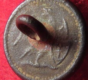 Flat Cuff Button - Eagle with Anchor in Shield Backmark