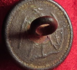 Flat Cuff Button - Eagle with Anchor in Shield Backmark