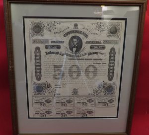 $500 Confederate Treasury Coupon Bond