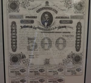$500 Confederate Treasury Coupon Bond