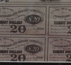 $500 Confederate Treasury Coupon Bond