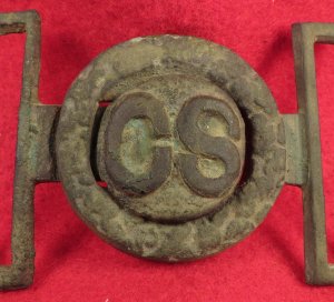 Confederate Two-Piece Tongue and Wreath Belt Buckle - "Leech and Rigdon" - Catlett Collection