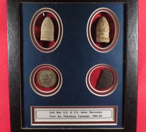 US & CS Bullet and Button Relic Display - Petersburg