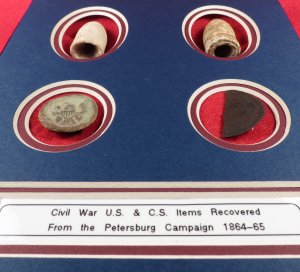 US & CS Bullet and Button Relic Display - Petersburg