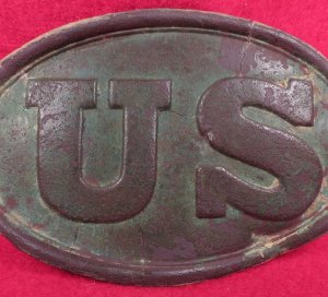 US Cartridge Box Plate - Rare Large Brass Loops - Ohio Troops