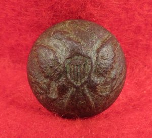 Federal General Service Eagle Coat Button with Coat Remnant