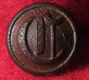 Confederate "Script" Cavalry Cuff Button