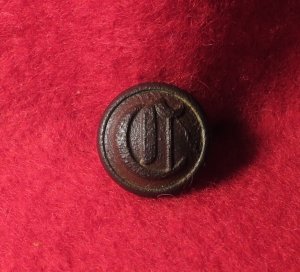 Confederate "Script" Cavalry Cuff Button