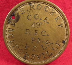 War of 1861 Identification Tag & Records - Private Samuel Rockey