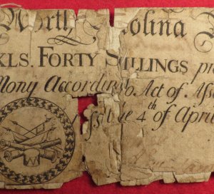 North Carolina Colonial Currency - Forty Shillings