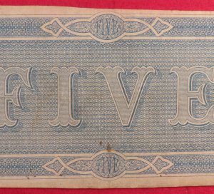 Confederate Five Dollar Note