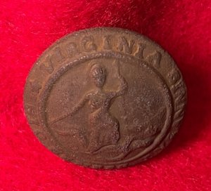 Virginia State Seal Coat Button 