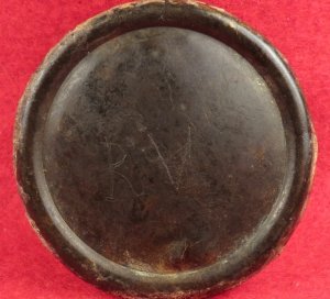 Plain Bridle Rosette - Marked "RV"