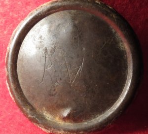 Plain Bridle Rosette - Marked "RV"