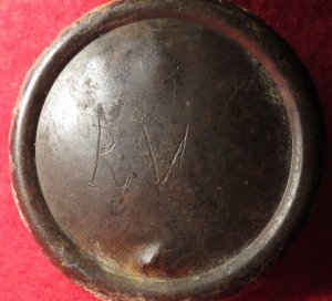 Plain Bridle Rosette - Marked "RV"