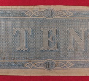 Confederate Ten Dollar Note