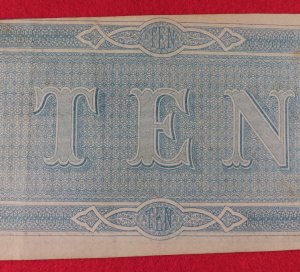 Confederate Ten Dollar Note