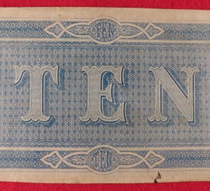 Confederate Ten Dollar Note