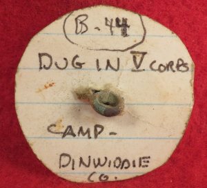 Flat Button - V Corps Dinwiddie County, VA