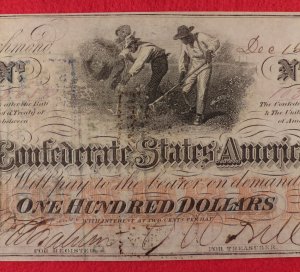 Confederate One Hundred Dollar Note - 1862