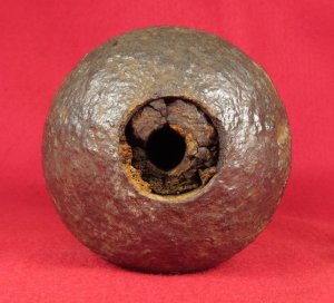 Confederate 3 inch "Short Pattern" Broun Shell - Original Wood Fuze Plug