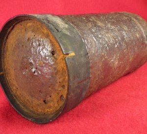 Confederate 3 inch "Short Pattern" Broun Shell - Original Wood Fuze Plug