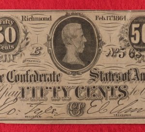 Confederate Fifty Cent Note