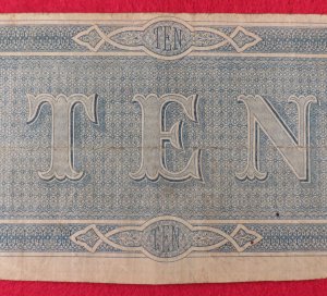 Confederate Ten-Dollar Note - 1864 - T-68