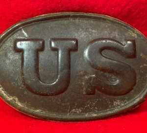 US Cartridge Box Plate - Unusual "US" Letter Size and Shape