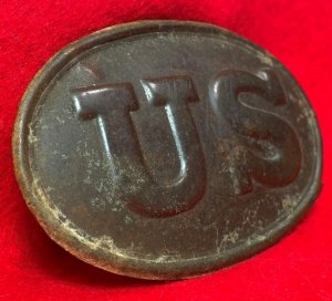 US Cartridge Box Plate - Unusual "US" Letter Size and Shape
