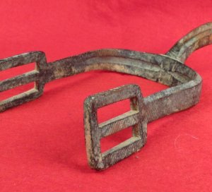 Federal Cavalry Spur - Cast-in Groove Type with Beveled Edge and File Marks