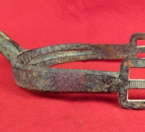 Federal Cavalry Spur - Cast-in Groove Type with Beveled Edge and File Marks