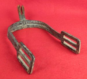 Federal Cavalry Spur - Cast-in Groove Type with Beveled Edge and File Marks