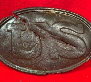 US Waist Belt Buckle or Cartridge Box Plate - Brass Front Only