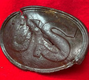 US Waist Belt Buckle or Cartridge Box Plate - Brass Front Only