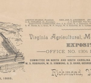 (a) Virginia Agricultural, Mechanical & Tobacco Exposition Souvenir Medal - 1888