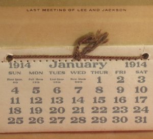Framed Alexandria National Bank 1914 Calendar - "Last Meeting of Lee and Jackson"