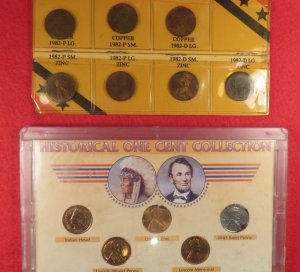 United States One Cent Collection Displays