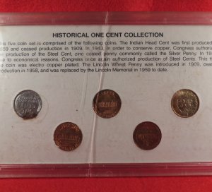 United States One Cent Collection Displays