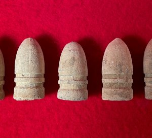 Five Confederate .54 Caliber Gardner Bullets - High Grade