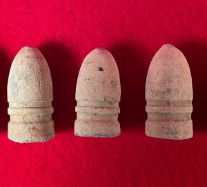 Five Confederate .54 Caliber Gardner Bullets - High Grade
