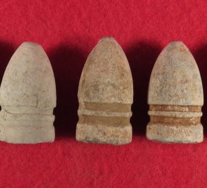 Five Confederate .58 Caliber Gardner Bullets - High Grade