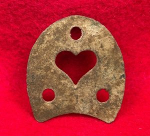 Brass Heel Plate - Heart Design