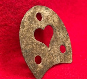 Brass Heel Plate - Heart Design