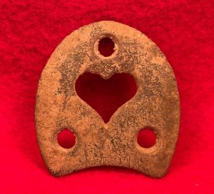 Brass Heel Plate - Heart Design